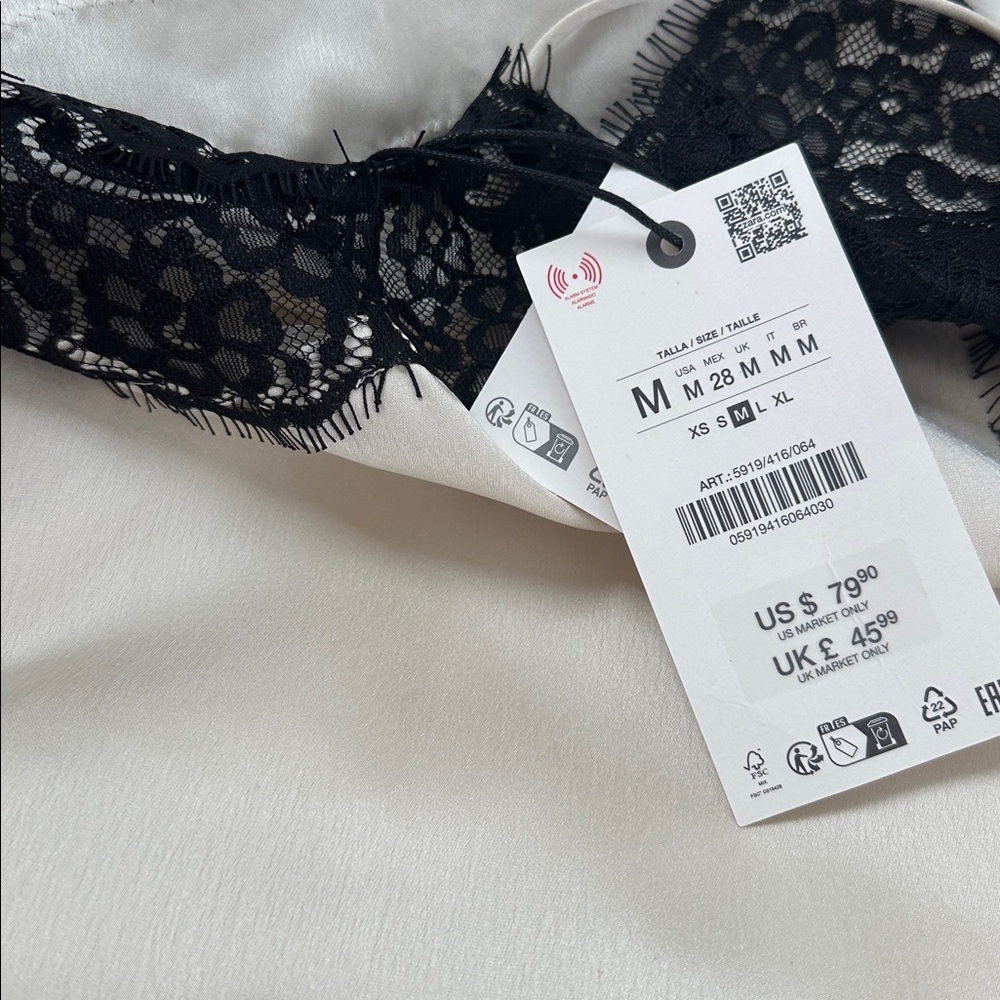 ZARA SATIN EFFECT LACE TOP ZW COLLECTION - Picture 10 of 14